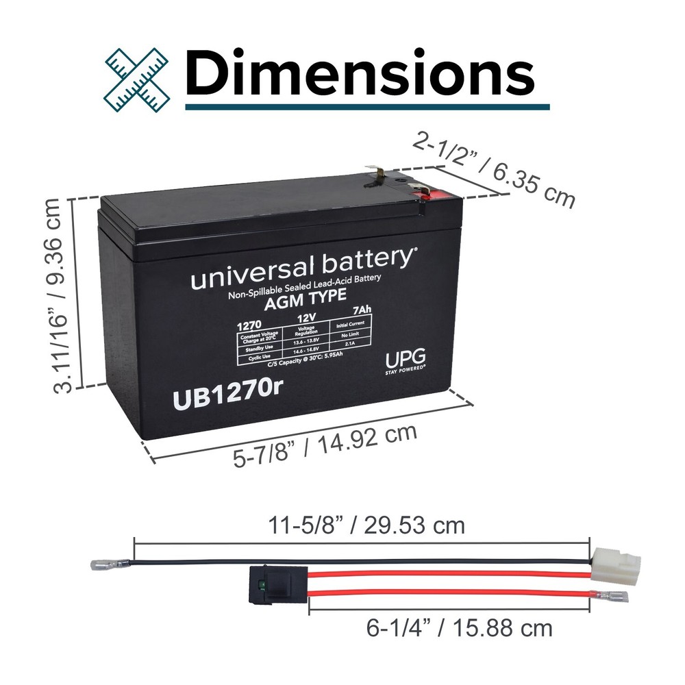 12 Volt Battery Pack for Razor Power Core 90/E90 E95 Scooter (7 Ah w/ Harness)