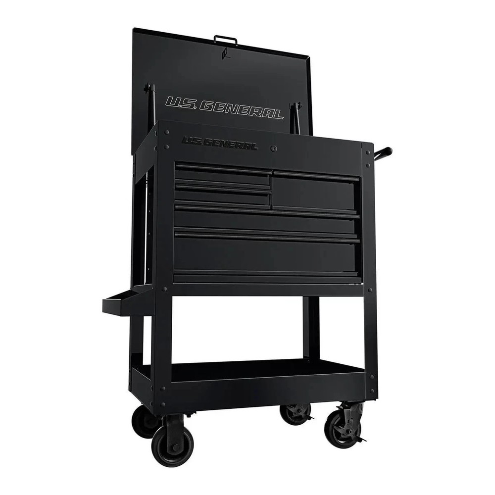 30 in 5-Drawer Mechanics Cart with Automatic Drawer Locking Feature - Black