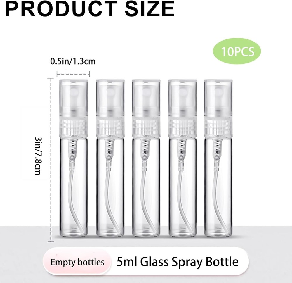 5ml Spray Bottle,10 Pcs Mini Bottle,Refillable Small Perfume A-5ml