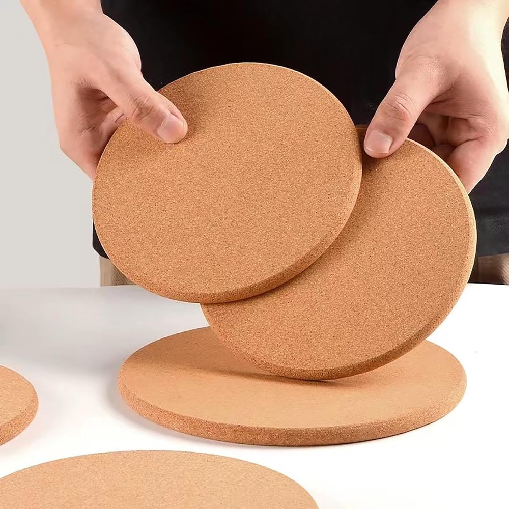 Cork Trivets, 4 Pack High Density Thick Coasters Set, 8 4P, 8, 4 Pcs, 8"