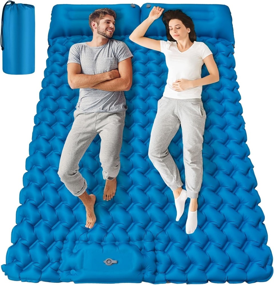 Ultralight 4" Thick Inflatable Sleeping Pad for Camping - Quick Inflate & Carry