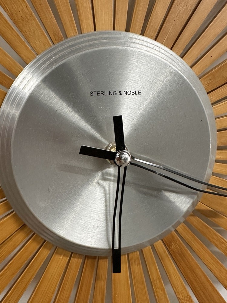 Sterling & Noble 16” Mid Century Modern Style Wall Clock Atomic *Read Needs Work