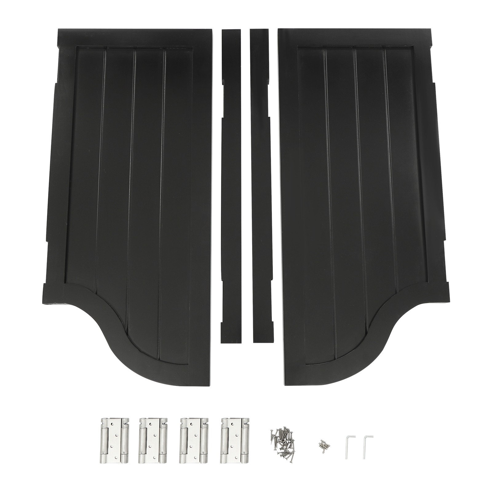 Black Entrance Partition Swing Solid Wood Door Pine Wood Partition Door for Shop