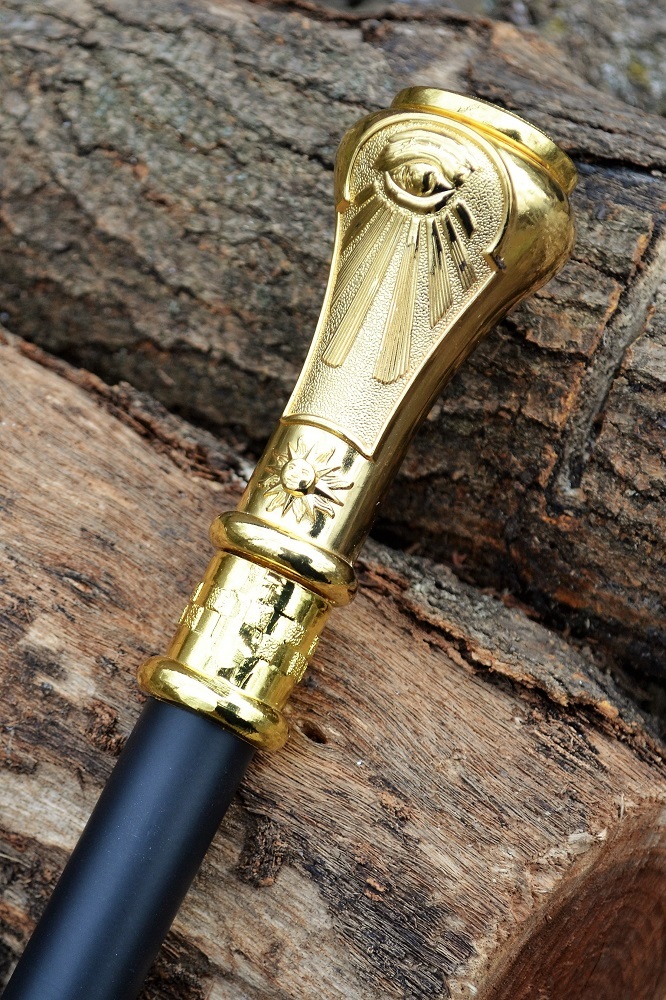 Masonic Segmented Walking Stick Cane - Freemasons - Mason - Square and Compasses