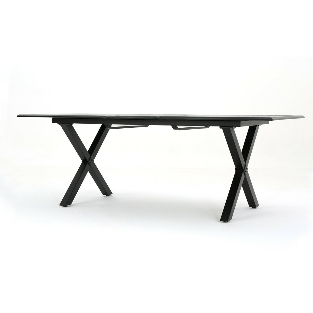 Eowyn Black Cast Aluminum Expandable Outdoor Dining Table