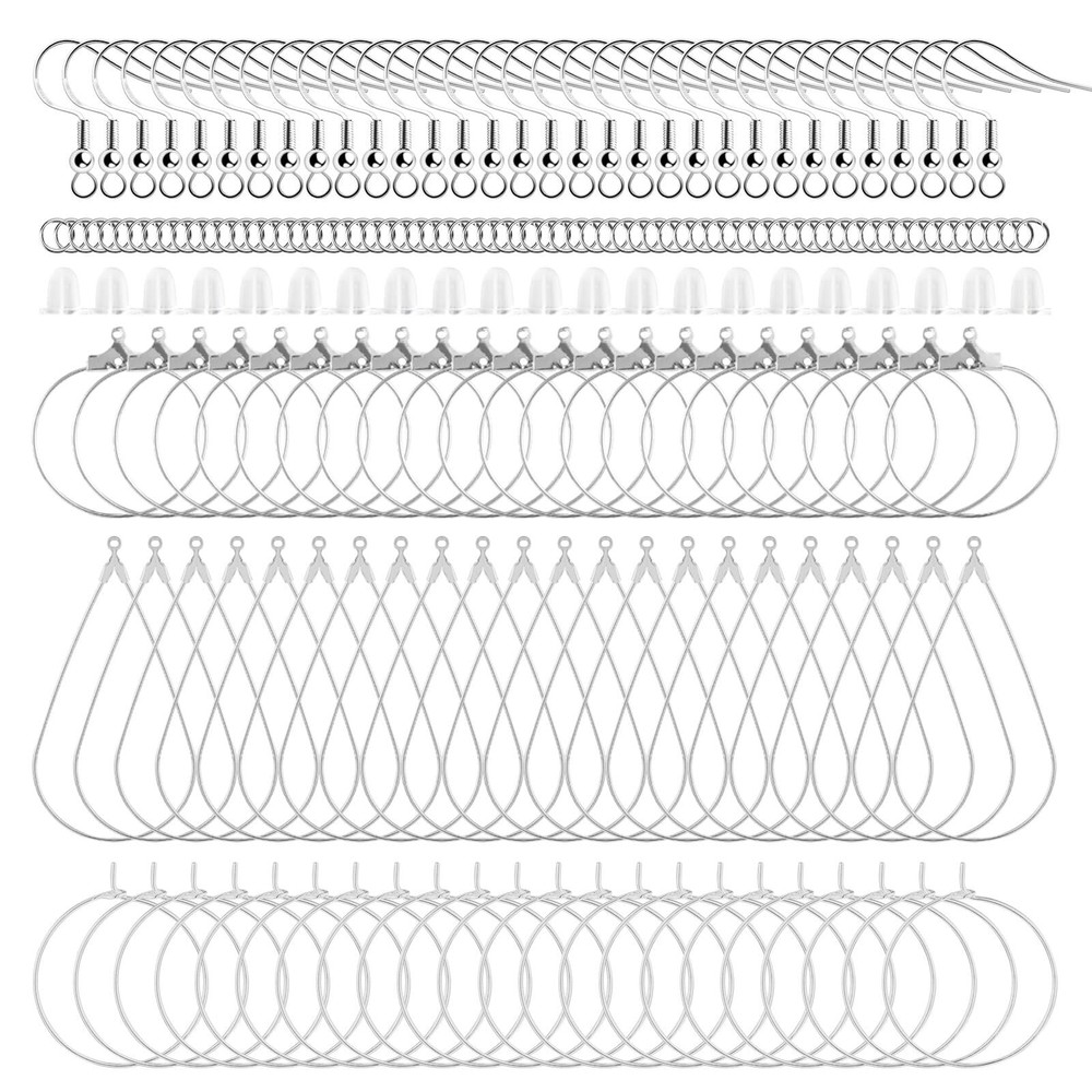 400 Piece Earring Making Kit Includes Hooks Rings and Backs for Jewelry Making