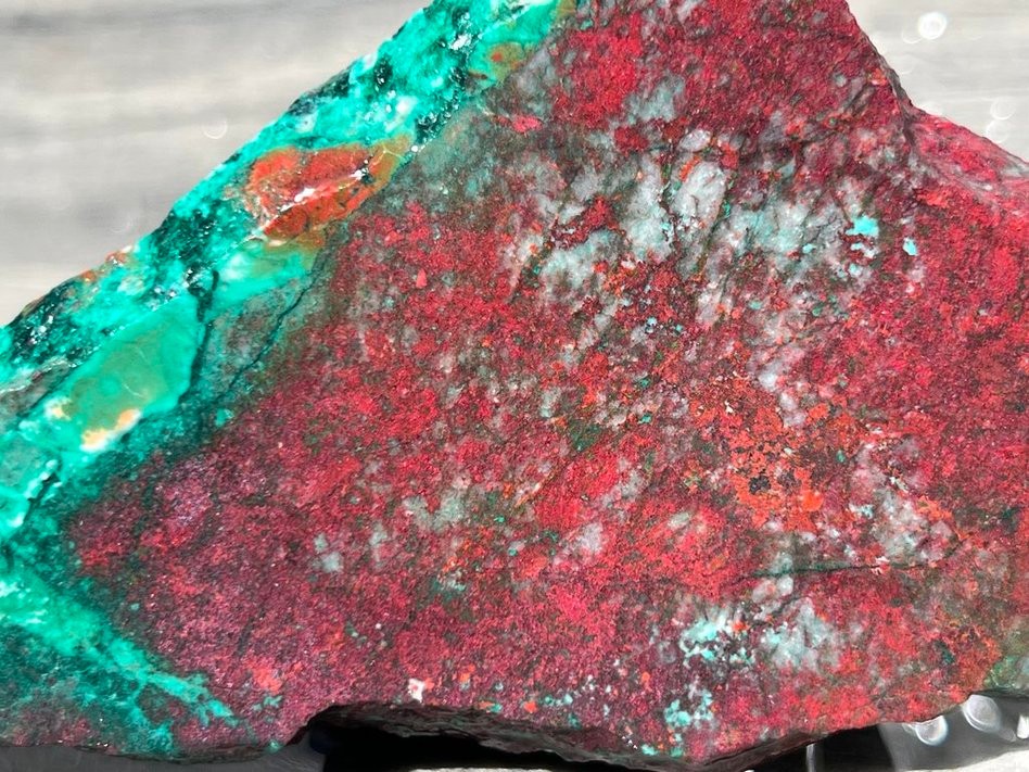 Sonora Sunrise Sunset Chrysocolla Cuprite 5.25"x2.25" Lapidary Rough Slab S1