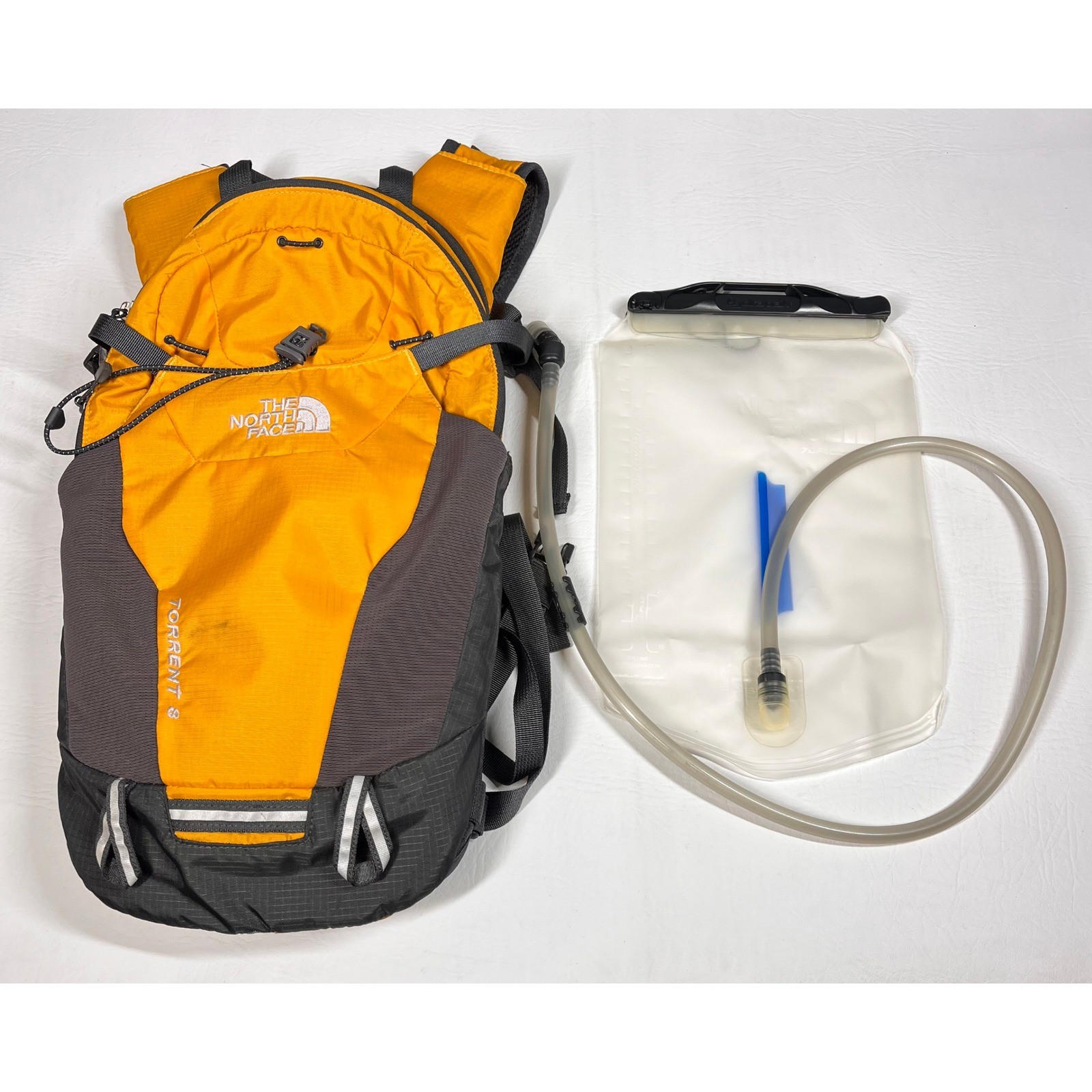 The North Face Torrent 8 Hydration Pack Backpack Orange Grey Hiking Daypack