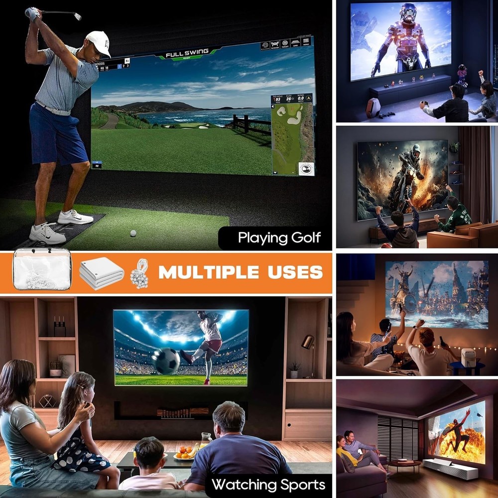 Golf Simulator Impact Screen for Indoor/Outdoor, Impact Screen Golf Simulator wi