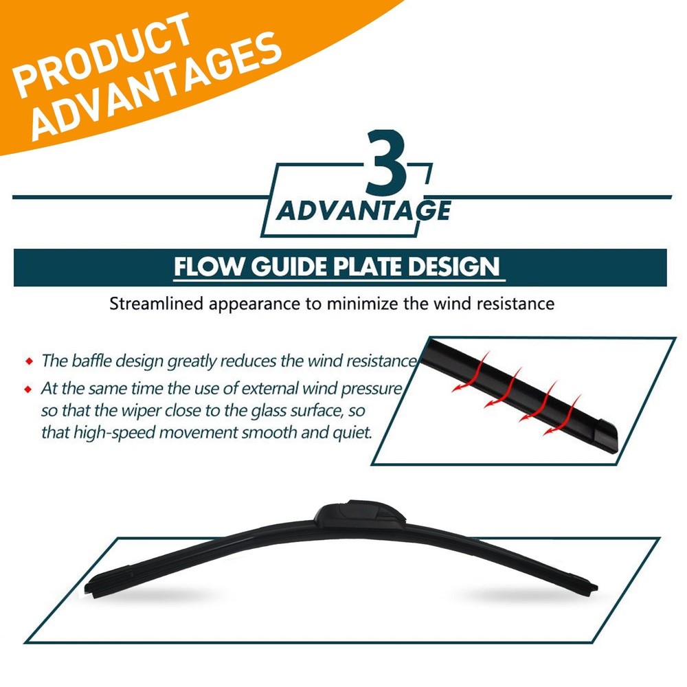 Quiet&Durable Windshield Front Wiper Blades 26"+20" For Automotive Accessories