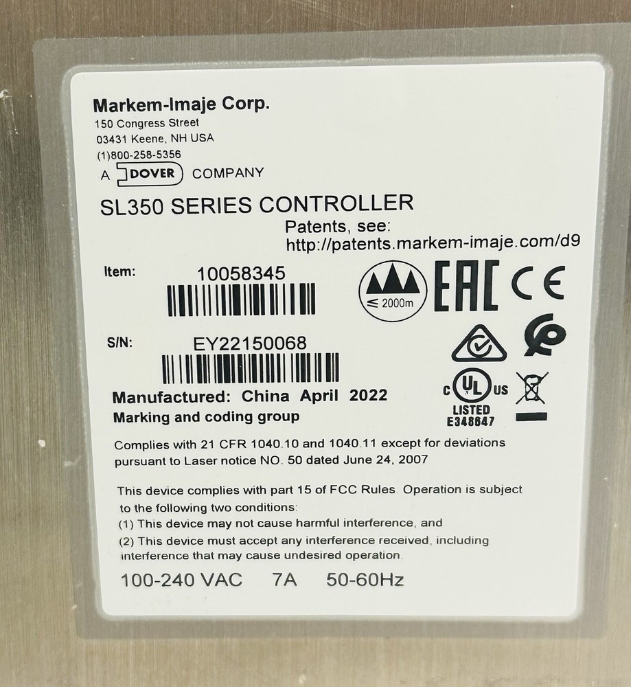 Markem Imaje SmartLase C350 Controller W/ SL Remote User Interface