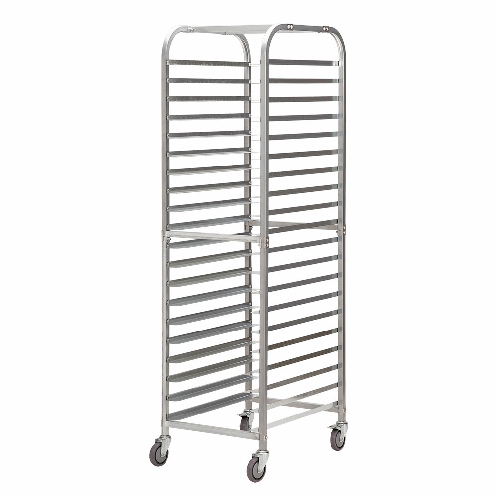 20-Tier Bun Rack Pan Bakery Galvanized Iron Pan Rack with 4 Wheels for Catering