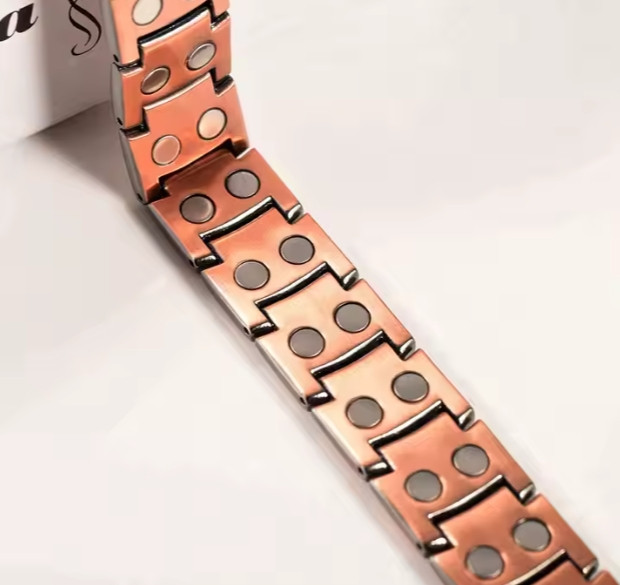 Powerful Magnetic Mens Bracelet Therapy for Pain Relief Solid Copper Bangle