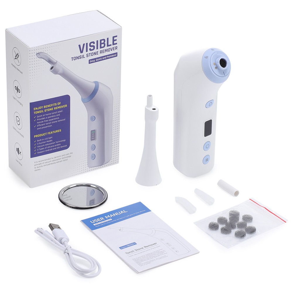 Visible Tonsil Stone Removal Kit with HD Camera Electronic Tonsil Stone Remover