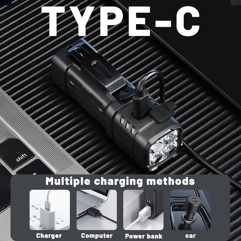 4 PACK Mini Flashlight Rechargeable LED Small Flashlight EDC Pocket Flashlights