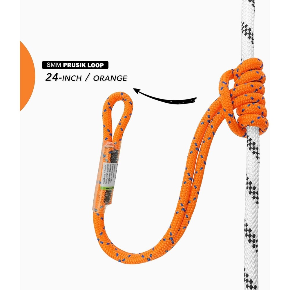 8mm Prusik Loop – 24kN Breaking Strength (Available in 18" & 24")