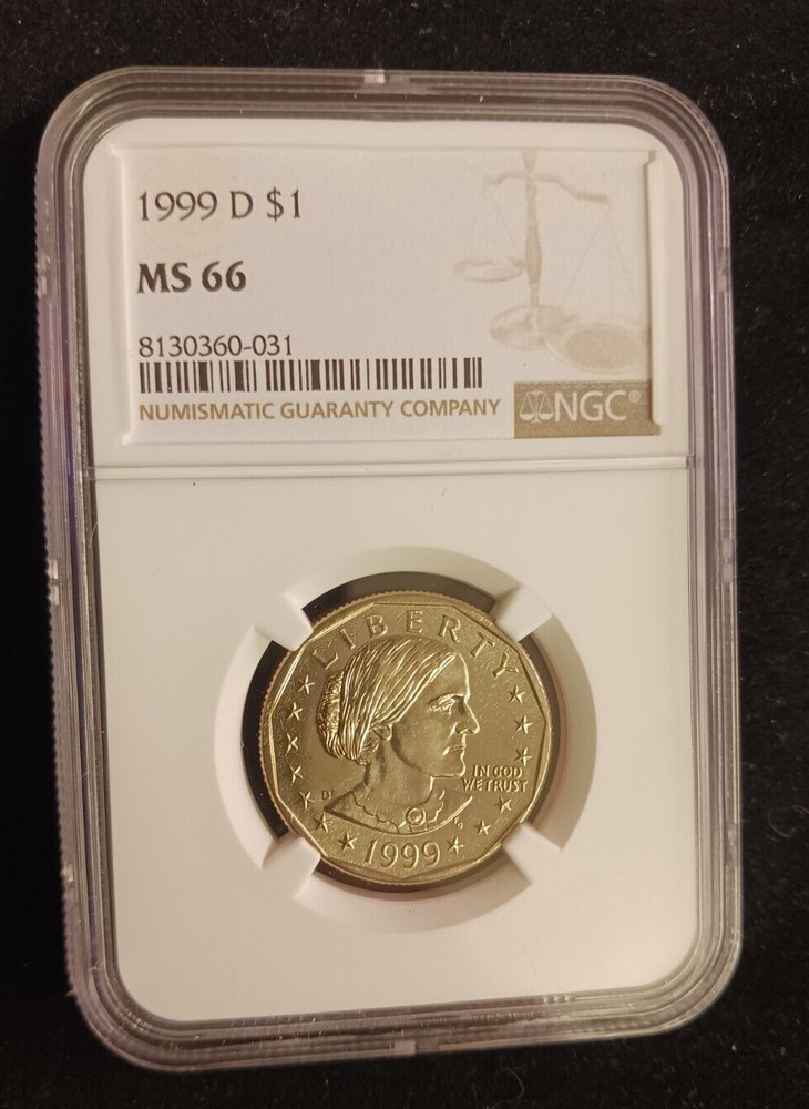 1999(D) NGC MS 66 Susan B. Anthony Dollar Coins