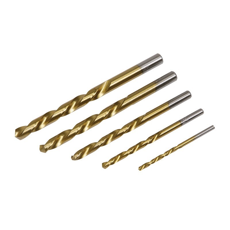 Titanium plating Solid Carbide Left Hand Spiral Flutes Twist Drill Bit 5pcs