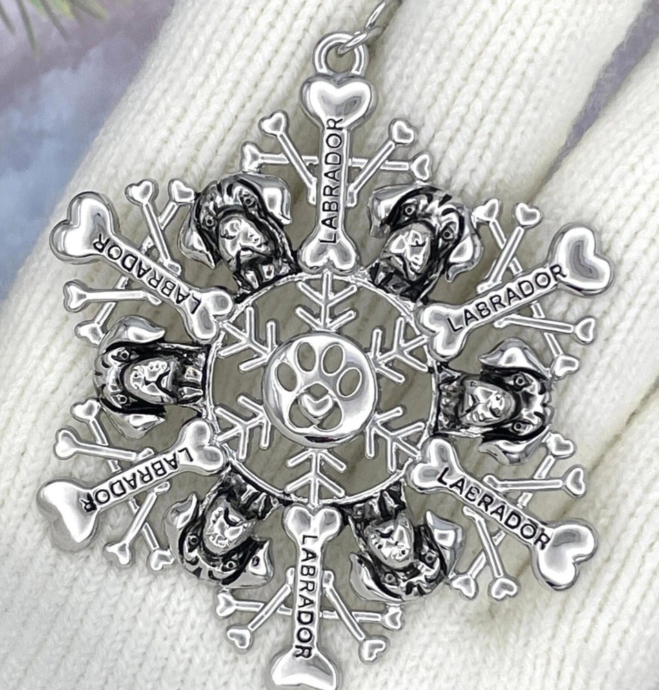 Labrador Retriever Snowflake Themed Ornament