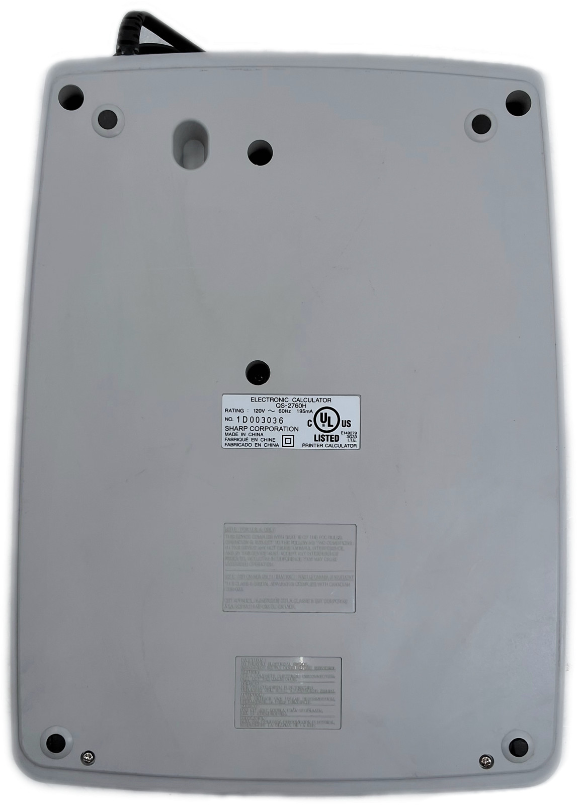 Sharp QS-2760H Printing Desktop Calculator Large LCD Display