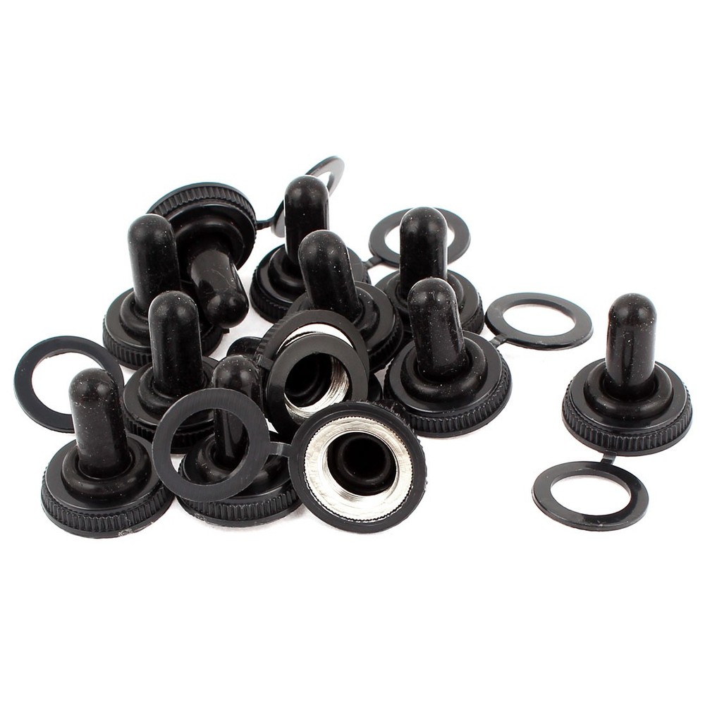 12Pack 11mm Female Thread Dia Rubber Waterproof Toggle Switch Cover Cap