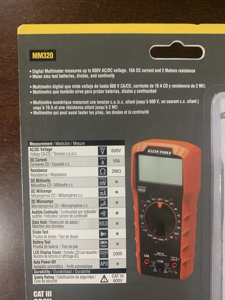 Klein Tools 25KIT1 Electrical Test Kit w/ MM320 Multimeter & Voltage Tester New