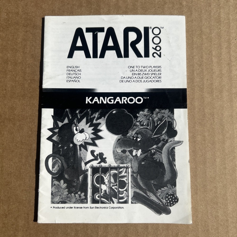 Kangaroo Game Program Instructions Manual Atari 2600 Authentic 1987 CO19787-89