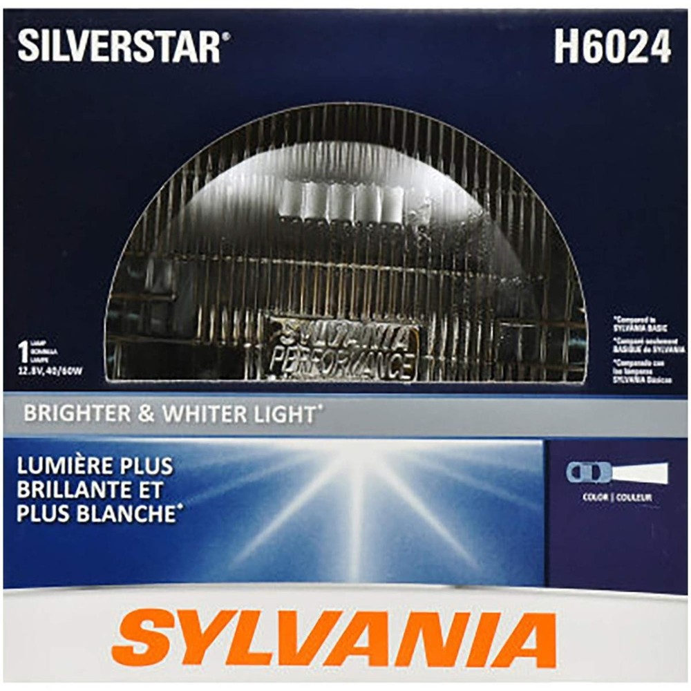 SYLVANIA H6024 SilverStar Sealed Beam – Brighter 7” Round Headlight (1 Bulb)