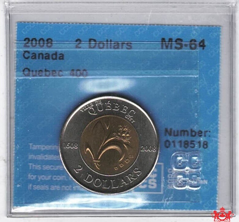 2008 Canada 2 Dollars Quebec 400 - CCCS MS64 - 0118518