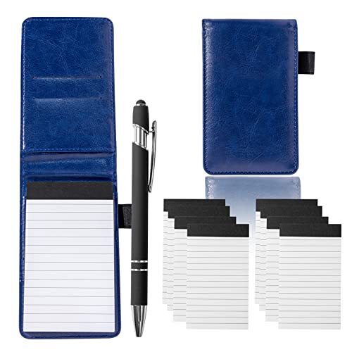 10 Pcs Small Notepad Holder Set 3x5 Inch Pocket Notebook with Pen