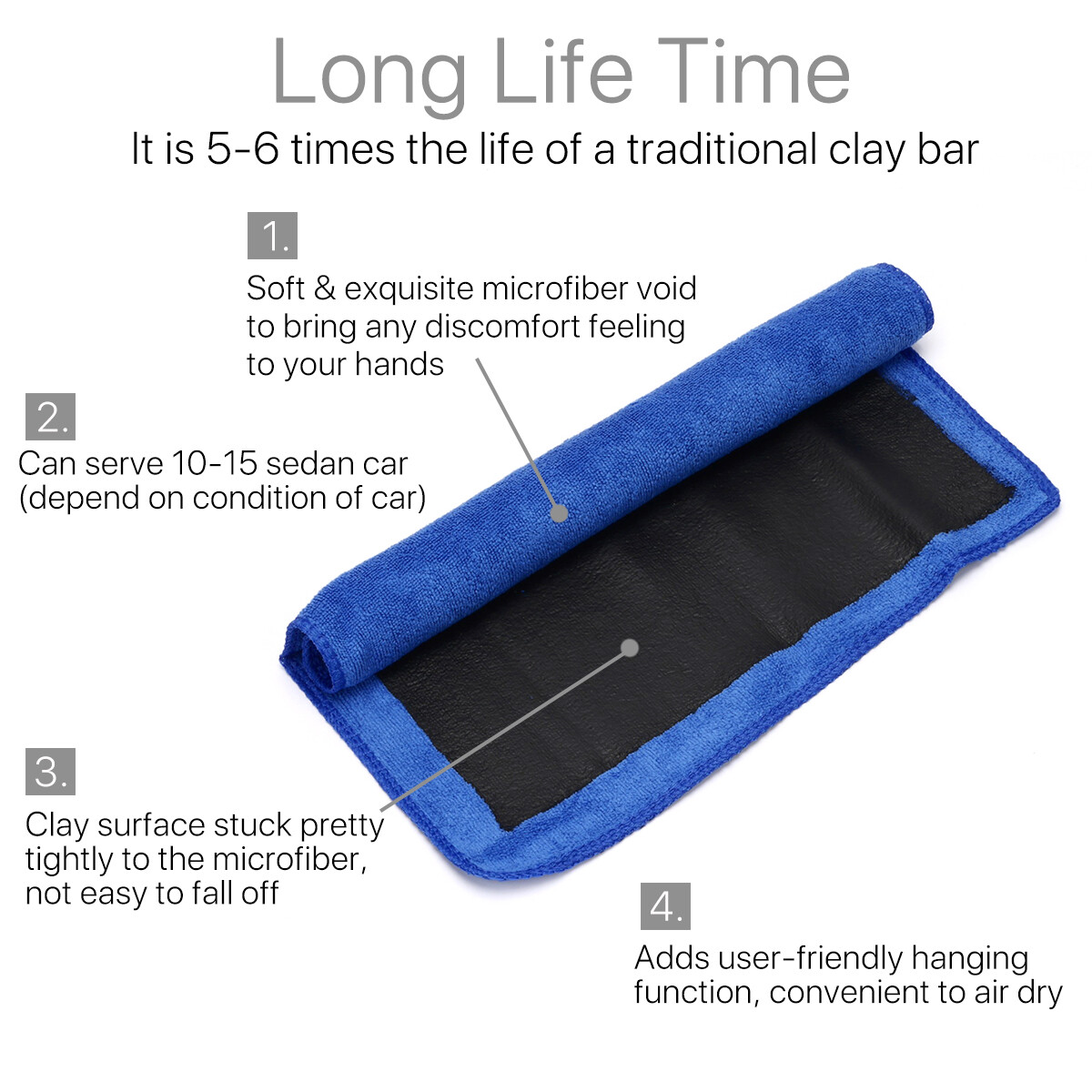 Clay Bar Microfibre Mitt Cloth Towel Auto Car Detailing Cleaning Cloth 12"x12"