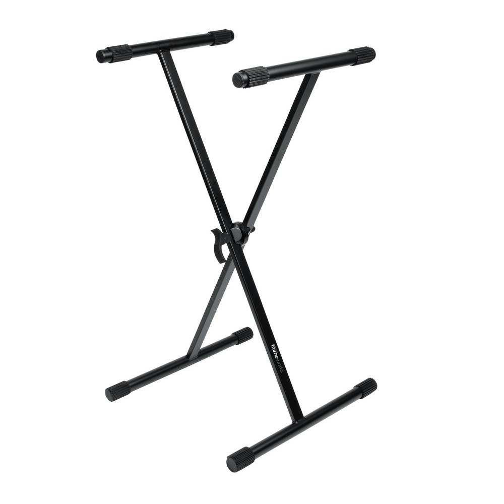 Adjustable Black X Style Keyboard Stand with Rubberized Feet for Stability