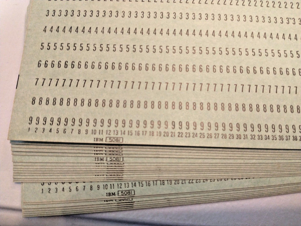 25 IBM 5081 Punch Cards Solid Green Blank Vintage Computer MainFrame Data Cards