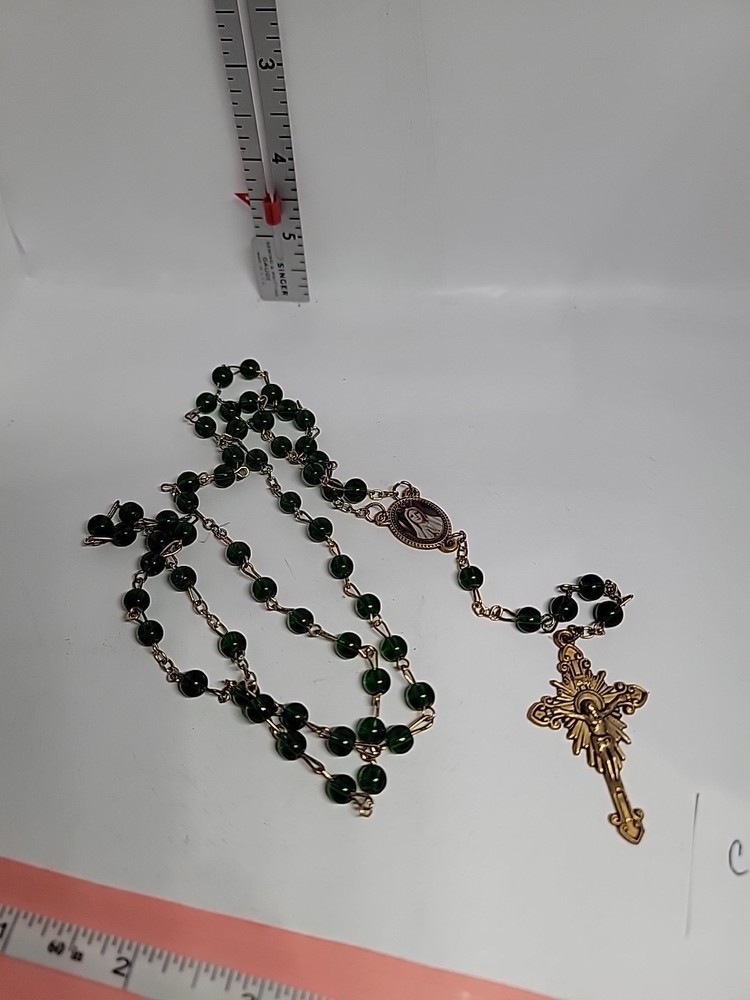 Rosary Vintage Green Beads