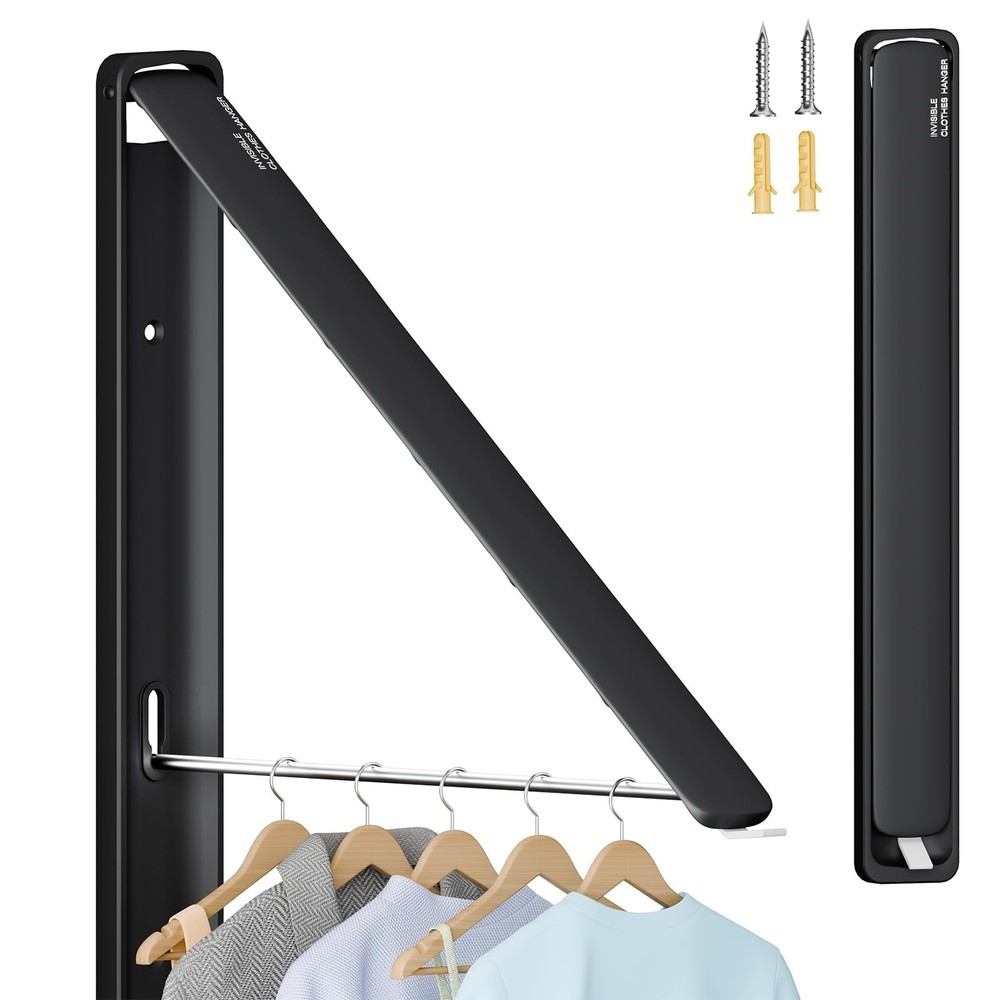 Clothes Drying Rack for Laundry Drying Rack Wall Mounted Clothes Hanger Rack ...