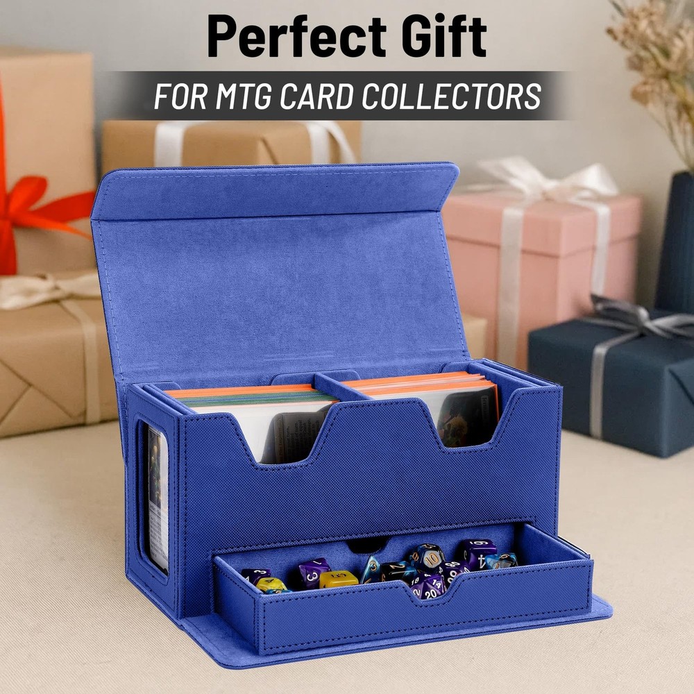 Double deck box, mtg commander box with 2 Commander Display & 1 Dice Tray, Fi...