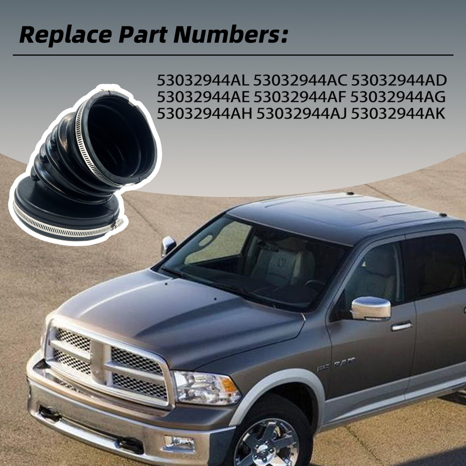 Intake Resonator Upper Hose Duct for 2007-2018 Dodge Ram 2500-5500 6.7L Diesel