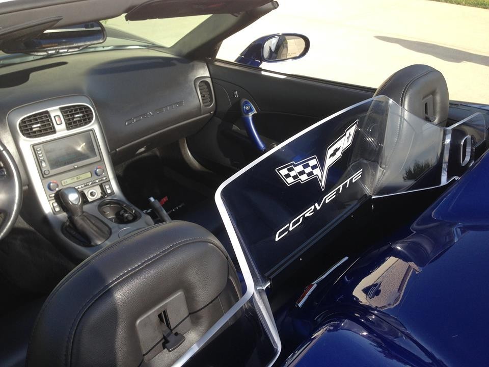 WindRestrictor® Wind Deflector screen blocker for C6 Corvette Convertible blue