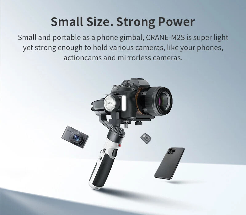 Zhiyun Crane M2 S M2S 3-Axis Gimbal Stabilizer for Mirrorless Cameras Phone