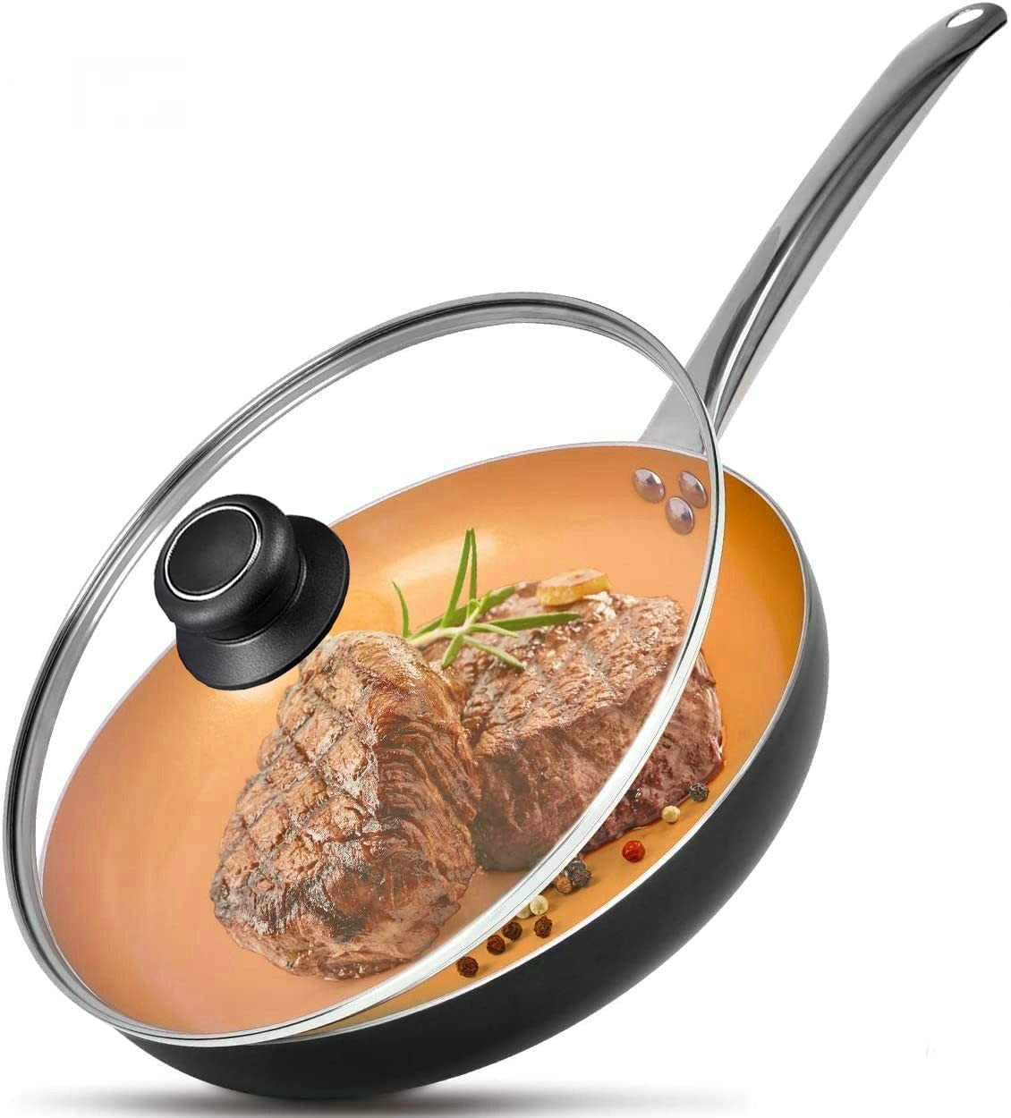 10.5 Inch Pan Lid, Frying Pan Lid, Fry Pan Lid, Skillet Lid, Pan Lid with Han...