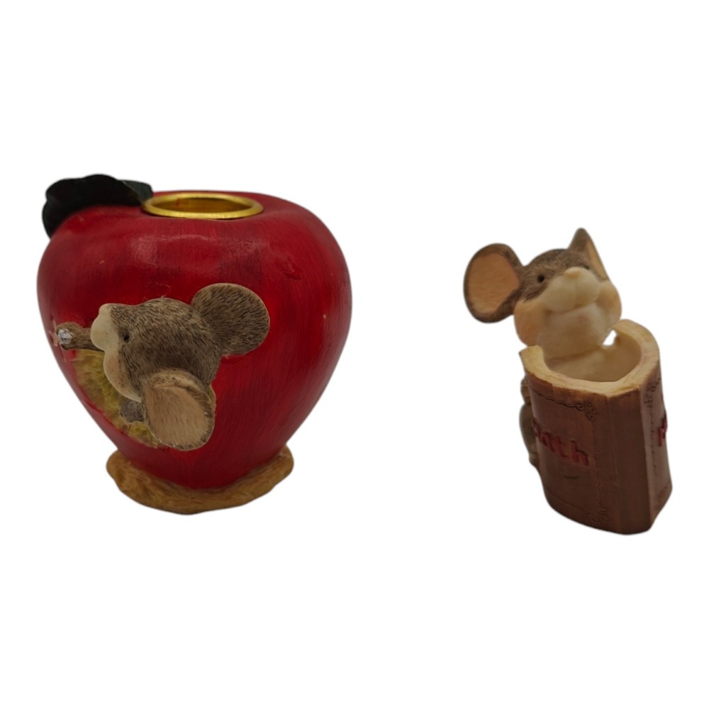Apple Candle Holder W Mouse Teacher Abc Math