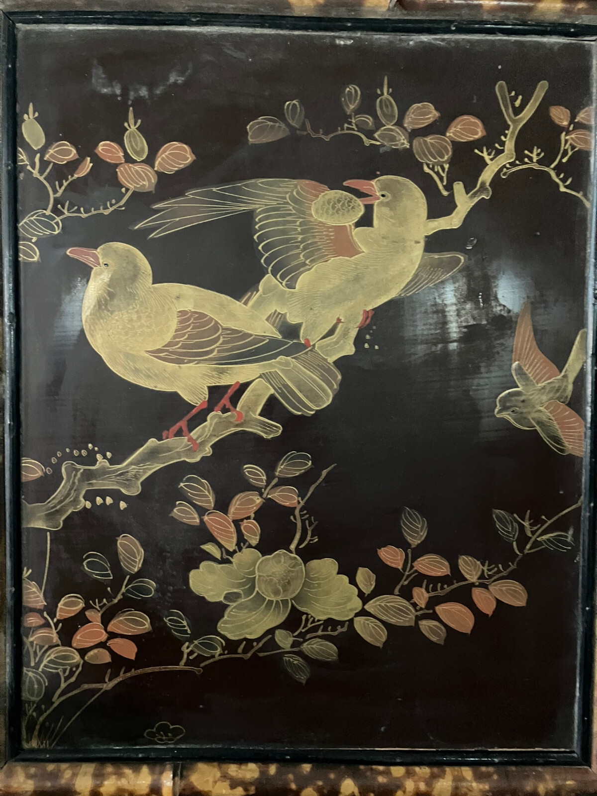 Victorian Tortoiseshell Bamboo & Japanned Lacquer Bonheur du Jour Late 19th C