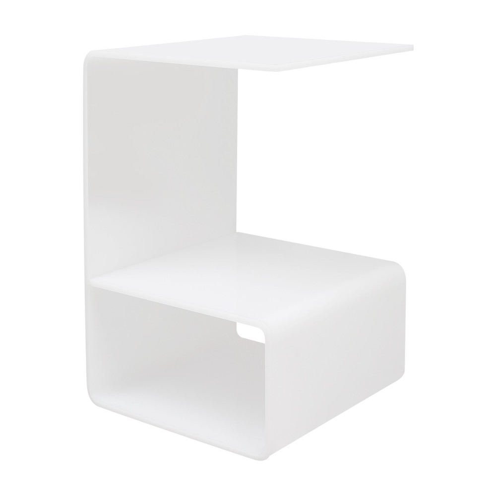 White End Table Acrylic Side Tables Free Standing Bedside Table No Assembly