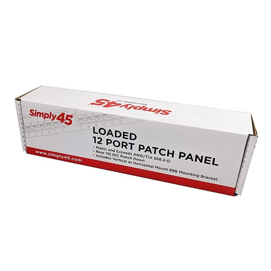 Simply45 Loaded 12-Port Wall Mount Cat5e UTP Patch Panel (S45-2512)