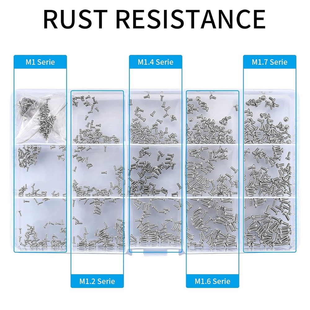 800Pcs Tiny Screws for Electronics, Micro Small Pan Head Machine Screws...