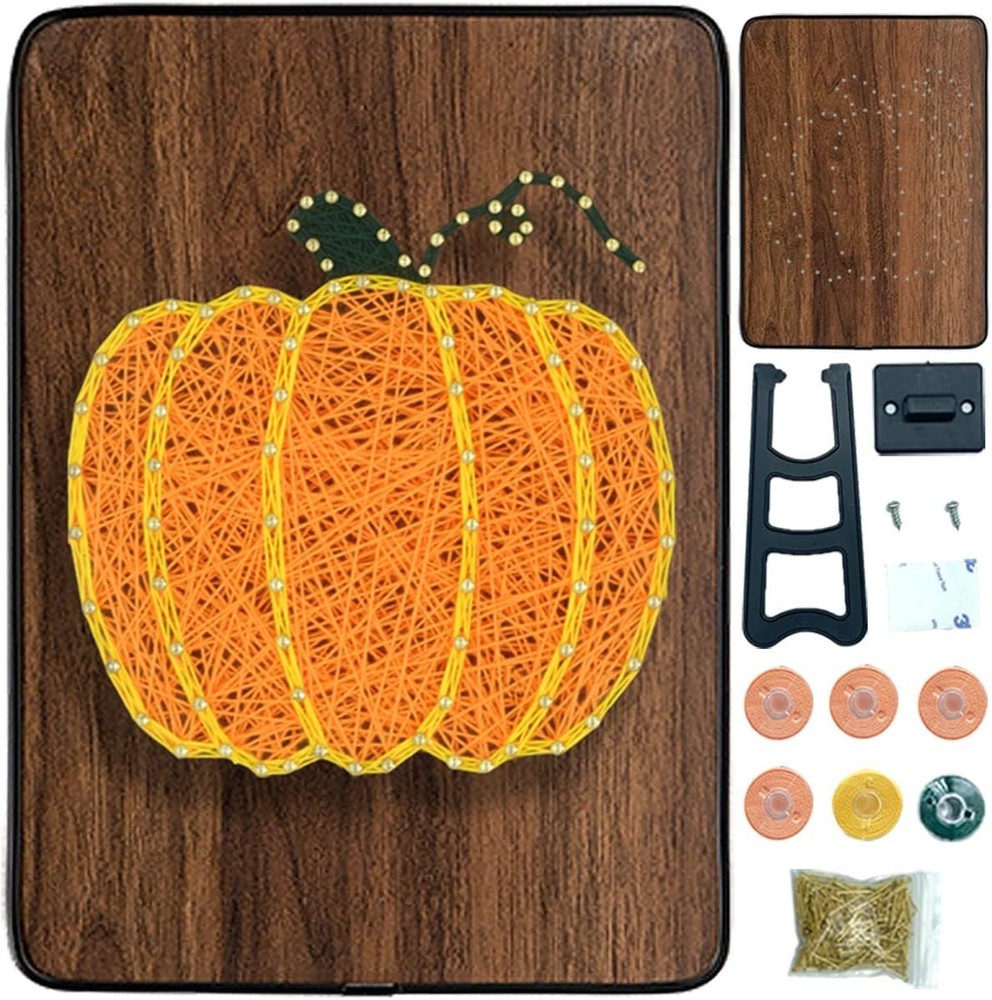 BAZIMA DIY String Art Kit for Beginner, Pumpkin Craft Kit,Unique Orange