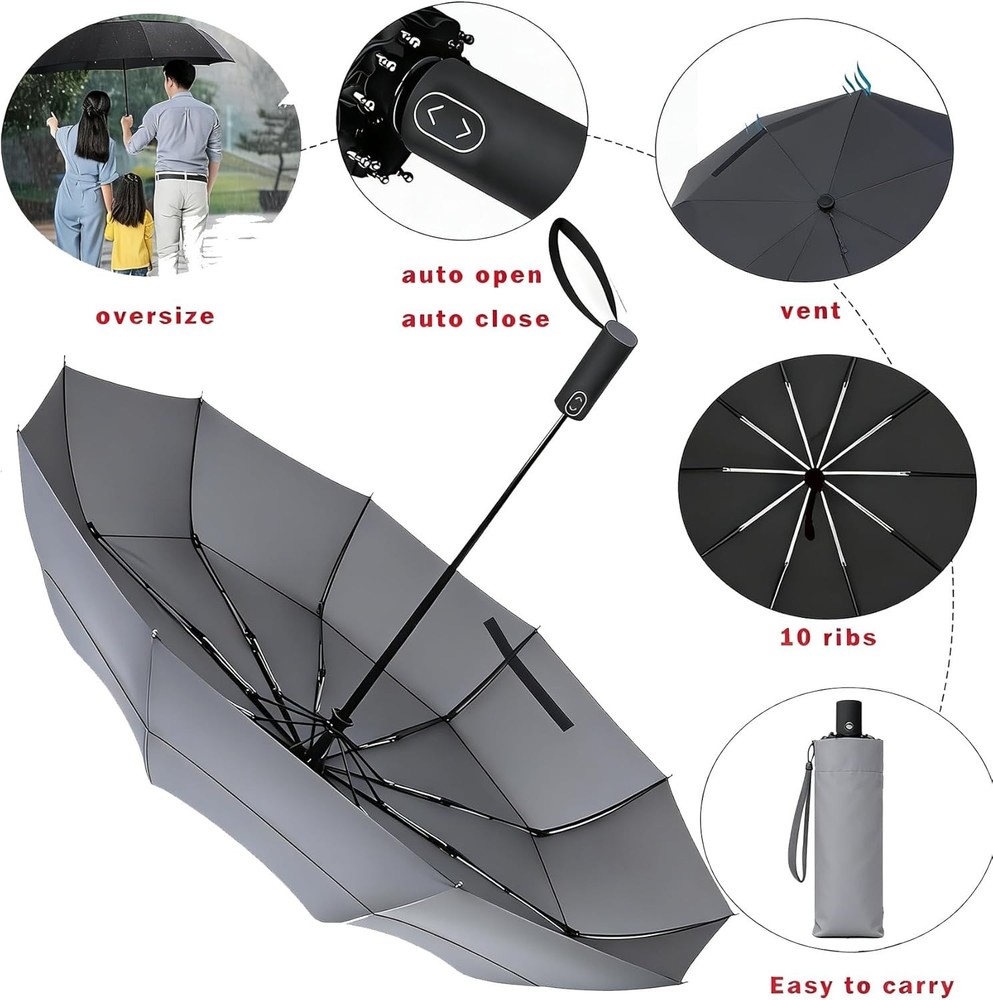 Versatile 49/54/62 Inch Golf Umbrella - Automatic Open, Double Canopy Design