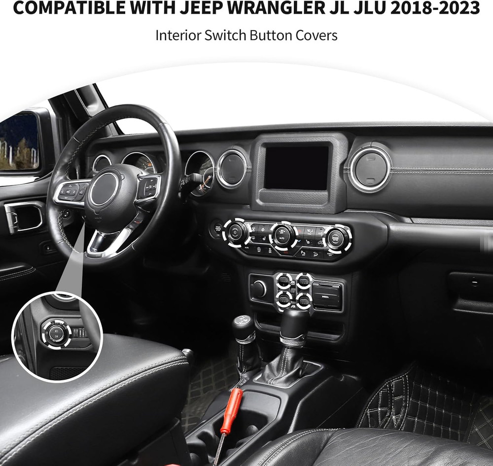 JL Switch Button Covers Window Control Air Conditioner Headlight Volume Radio Kn