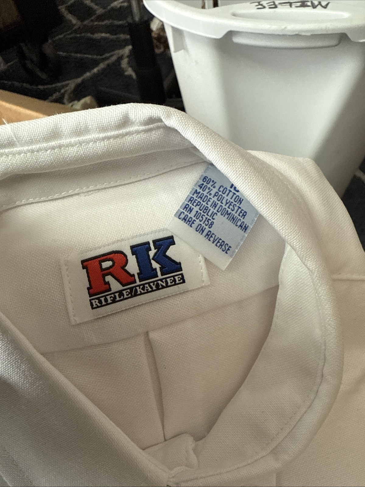 Brand New In Package Rifle/Kaynee White Button Down Boys Longs Sleeve Size 18