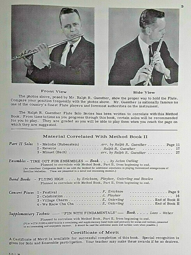 First Division Band Method, Part Two - For Flute, By Fred Weber